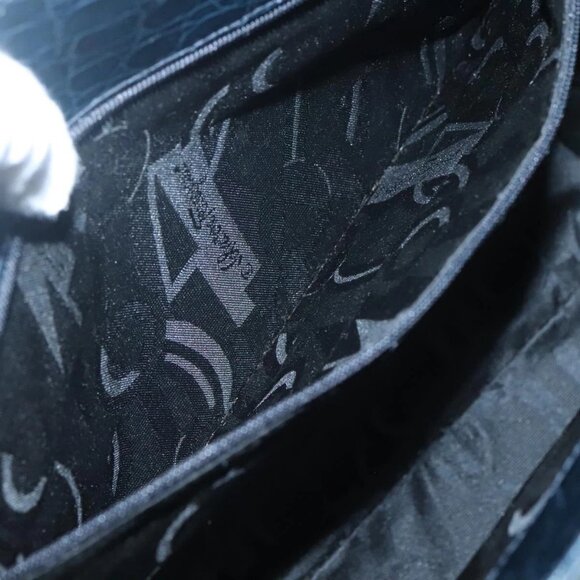 Salvatore Ferragamo Shoulder Bag Leather Navy Gold Auth - Picture 12 of 16